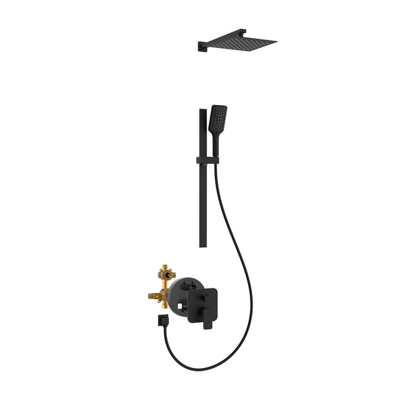PULSE ShowerSpas Combo Shower System in Matte Black, 3008-MB-1.8GPM