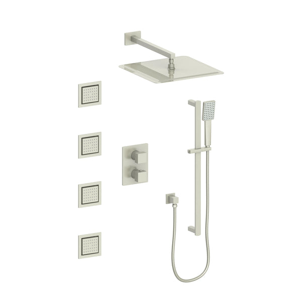 ZLINE Crystal Bay Thermostatic Shower System with Body Jets in Brushed Nickel (CBY-SHS-T3-BN)