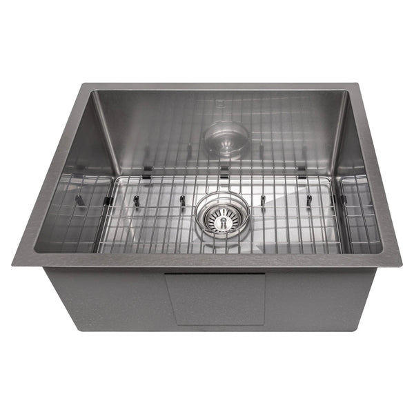 ZLINE 23" Meribel Undermount Single Bowl Fingerprint Resistant Stainless Steel Kitchen Sink with Bottom Grid (SRS-23S)