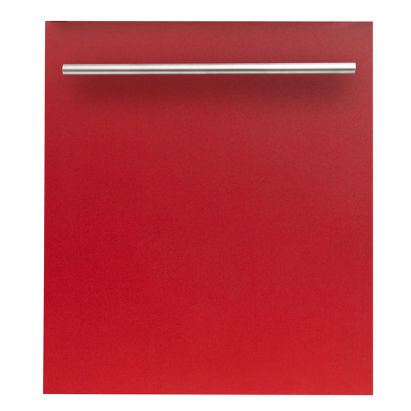 ZLINE 24 in. Red Matte Top Control Dishwasher with Stainless Steel Tub and Modern Style Handle, 52dBa (DW-RM-H-24)