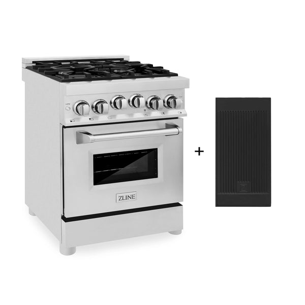 ZLINE 24" 2.8 cu. ft. Gas Oven and Gas Cooktop Range with Griddle in Stainless Steel (RG-GR-24)