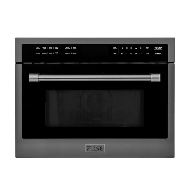 ZLINE 24" 1.6 cu ft. Built-in Convection Microwave Oven in Black Stainless Steel with Speed and Sensor Cooking