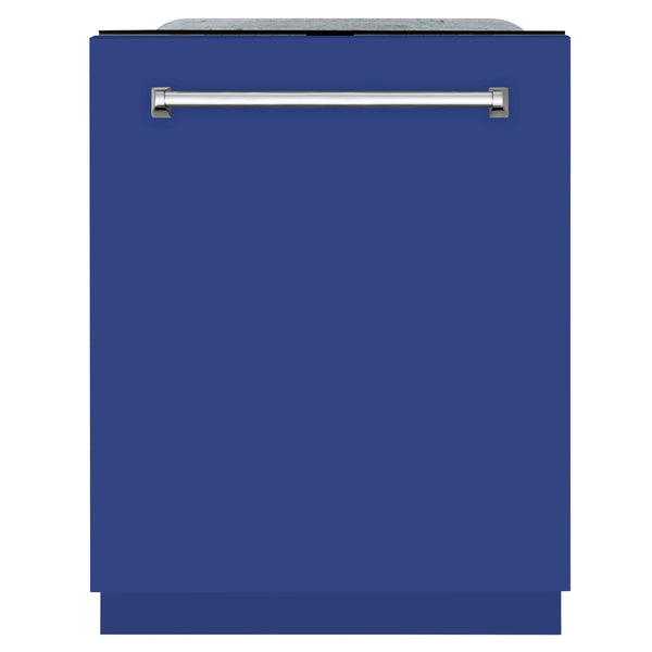 ZLINE 24" Monument Series 3rd Rack Top Touch Control Dishwasher in Blue Matte with Stainless Steel Tub, 45dBa