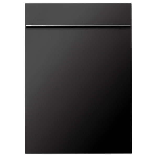 ZLINE 18 in. Compact Black Stainless Steel Top Control Built-In Dishwasher with Stainless Steel Tub and Modern Style Handle, 52dBa
