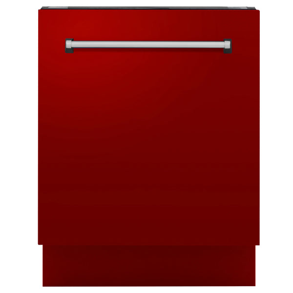 ZLINE 24" Tallac Series 3rd Rack Tall Tub Dishwasher in Red Gloss with Stainless Steel Tub, 51dBa (DWV-RG-24)