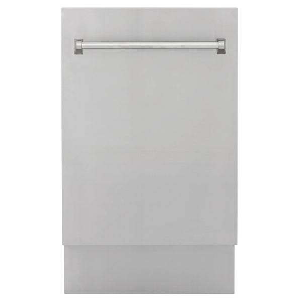 ZLINE 18" Tallac Series 3rd Rack Top Control Built-In Dishwasher in Stainless Steel and Traditional Handle, 51dBa