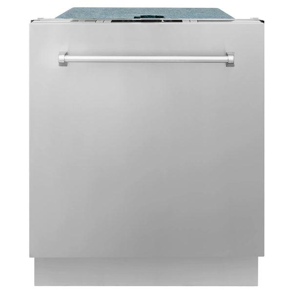 ZLINE 24 in. Stainless Steel Top Control Built-In Dishwasher with Stainless Steel Tub and Traditional Style Handle, 52dBa