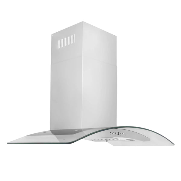 ZLINE 30" Convertible Vent Convertible Vent Wall Mount Range Hood in Stainless Steel & Glass (KN4-30)