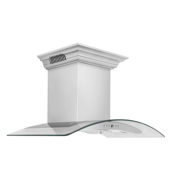 30" ZLINE CrownSound Ducted Vent Wall Mount Range Hood in Stainless Steel with Built-in Bluetooth Speakers (KN4CRN-BT-30)