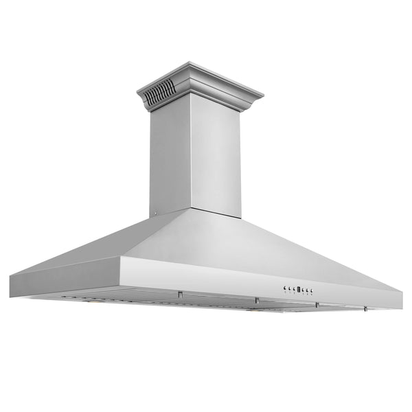 42" ZLINE CrownSound Ducted Vent Wall Mount Range Hood in Stainless Steel with Built-in Bluetooth Speakers (KL3CRN-BT-42)
