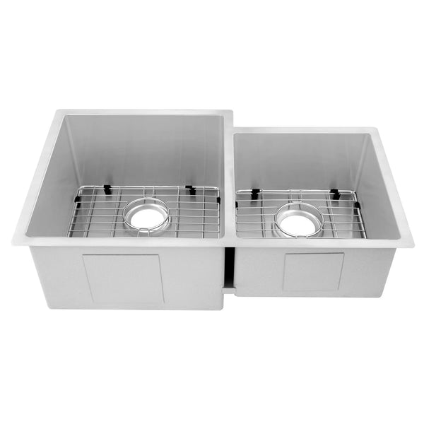ZLINE 32" Jackson Undermount Double Bowl Fingerprint Resistant Stainless Steel Kitchen Sink with Bottom Grid (SRDR-32S)