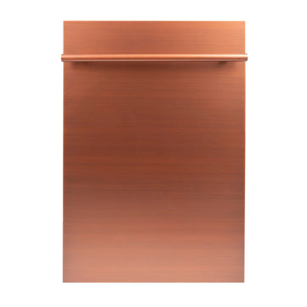 ZLINE 24 in. Copper Top Control Built-In Dishwasher with Stainless Steel Tub and Modern Style Handle, 52dBa