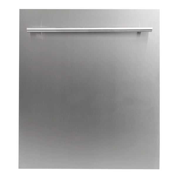 ZLINE 24 in. Stainless Steel Top Control Built-In Dishwasher with Stainless Steel Tub and Modern Style Handle, 52dBa