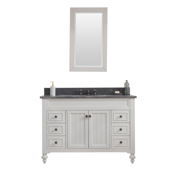 48 Inch Earl Grey Single Sink Bathroom Vanity With Matching Framed Mirror From The Potenza Collection
