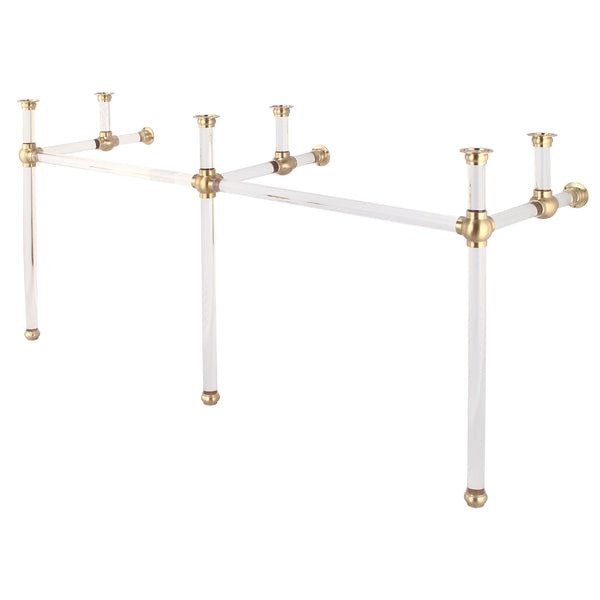 Empire 72 Inch Wide Double Wash Stand Only in Satin Gold Finish