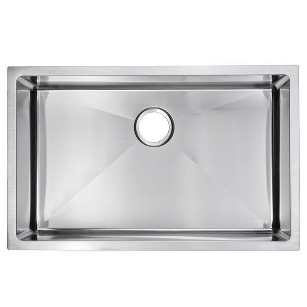 30 Inch X 19 Inch 15mm Corner Radius Single Bowl Stainless Steel Hand Made Undermount Kitchen Sink With Drain and Strainer