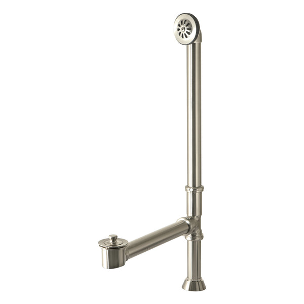 Lift And Turn Exposed Finish Tub Drain For Claw Foot Or Other Elegant Tubs in Polished Nickel (PVD)